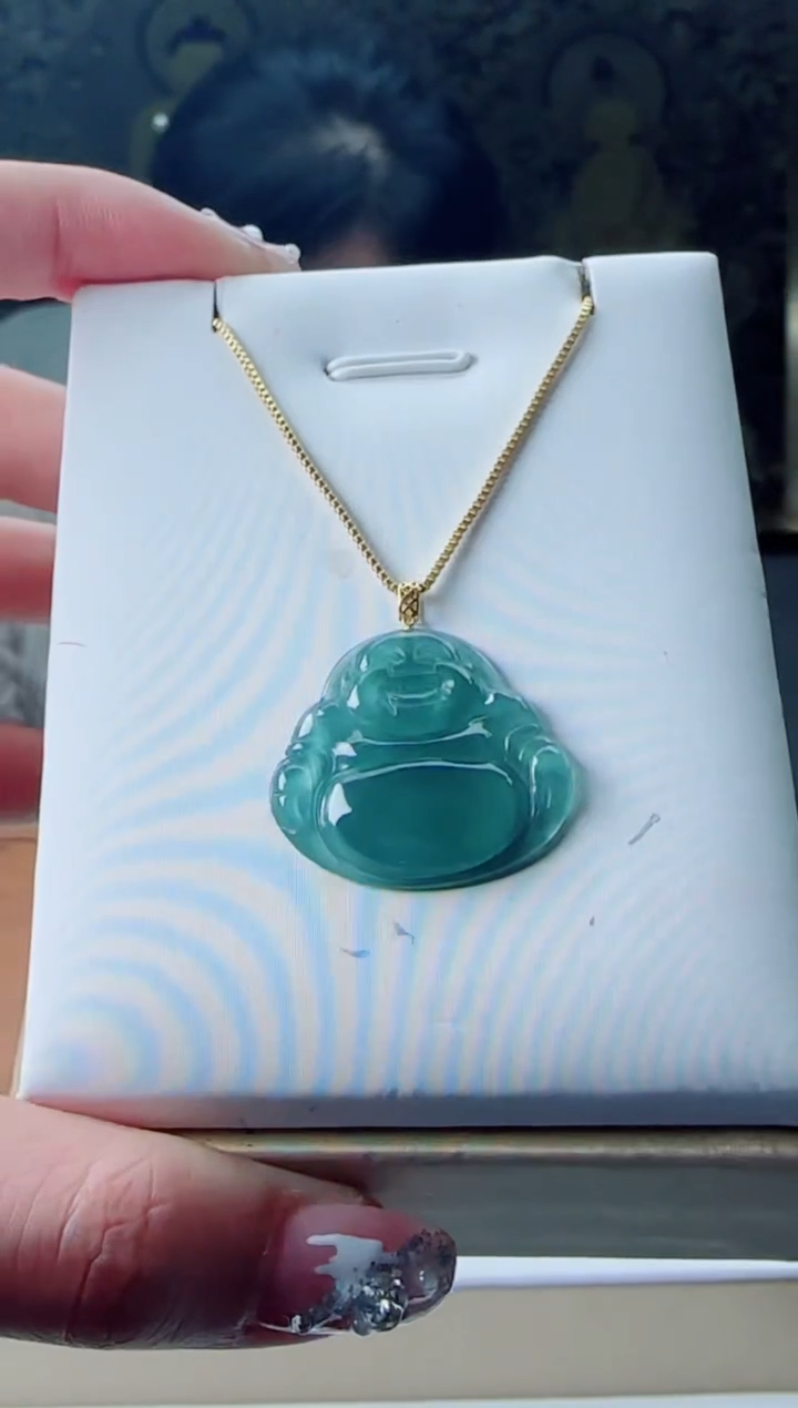 【闪购商品】翡翠吊坠(不含链)18K金镶嵌佛公多样性随机发其一