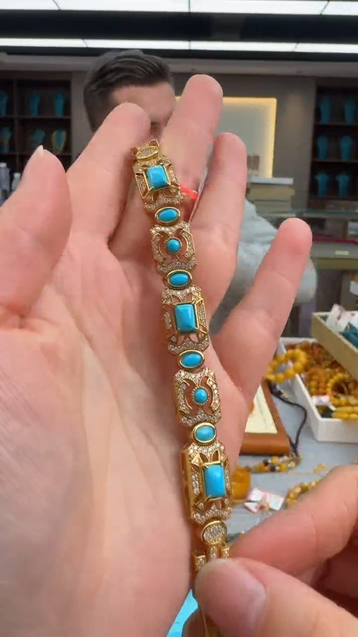 【闪购商品】绿松石手链银S925镶嵌秒拍号194