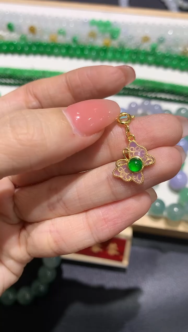 【闪购商品】翡翠吊坠(不含链)银S925镶嵌1多人多样性随机发货1件