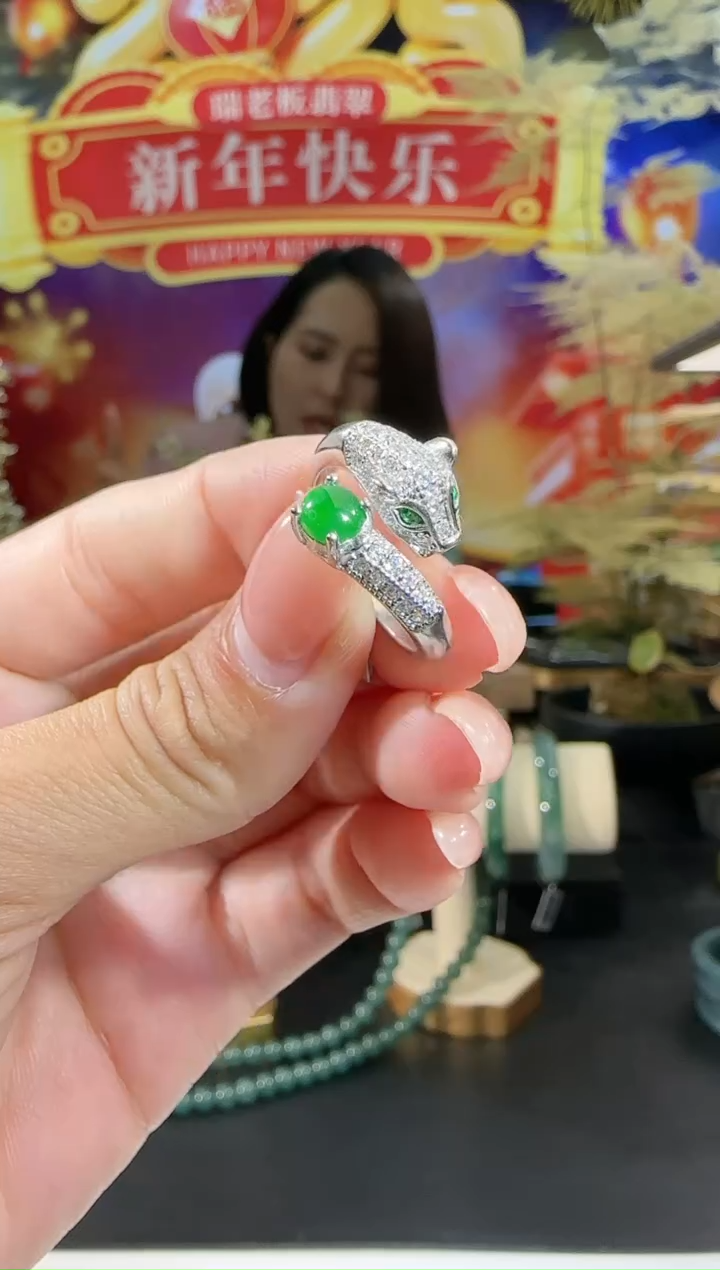 【闪购商品】翡翠戒指银S925镶嵌戒指多样性发一