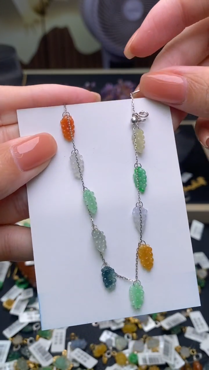 【闪购商品】翡翠18K金镶嵌颈饰净货17375