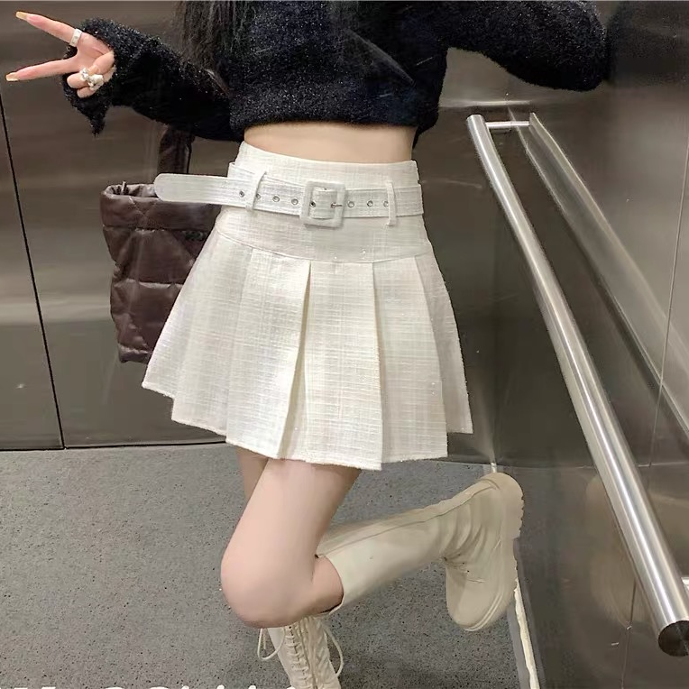 【051-100】短裙A字裙毛呢秋冬裙裤子百搭显瘦加厚呢子裙 直BO拍