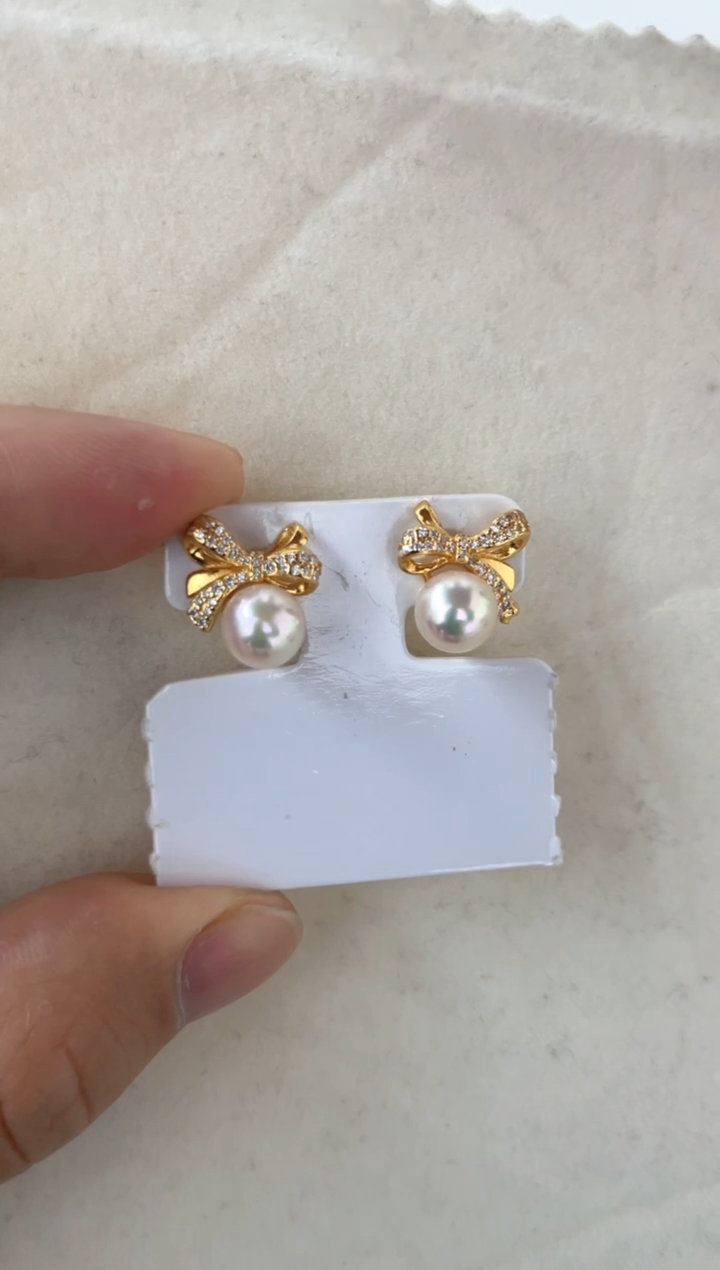 【闪购商品】海水珍珠耳饰银S925镶嵌耳钉