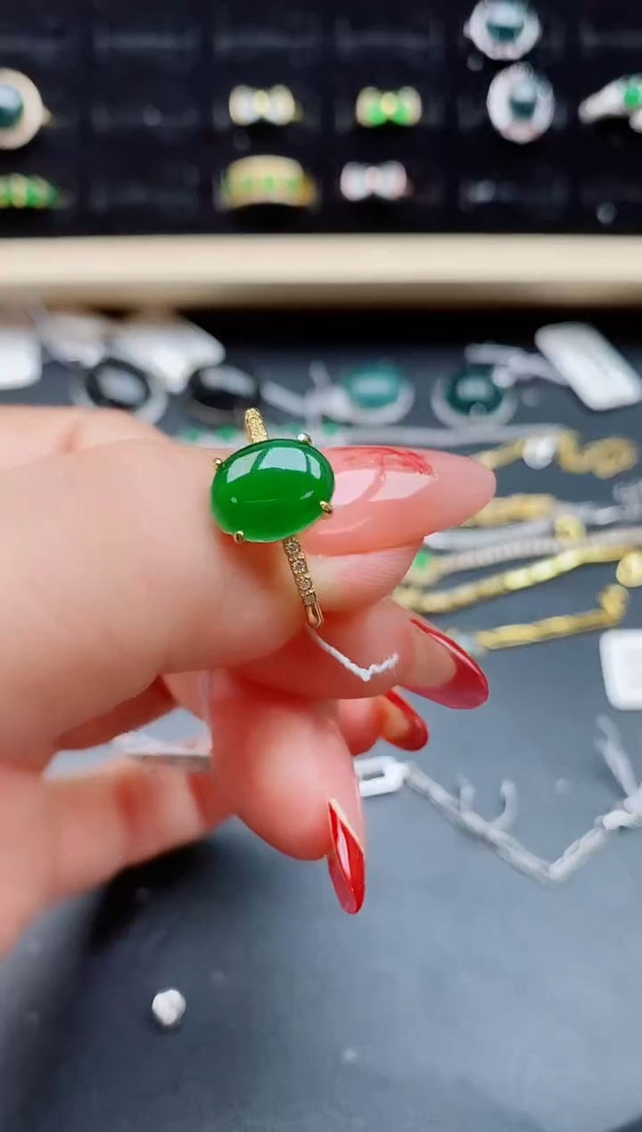 【闪购商品】翡翠戒指银S925镶嵌12121