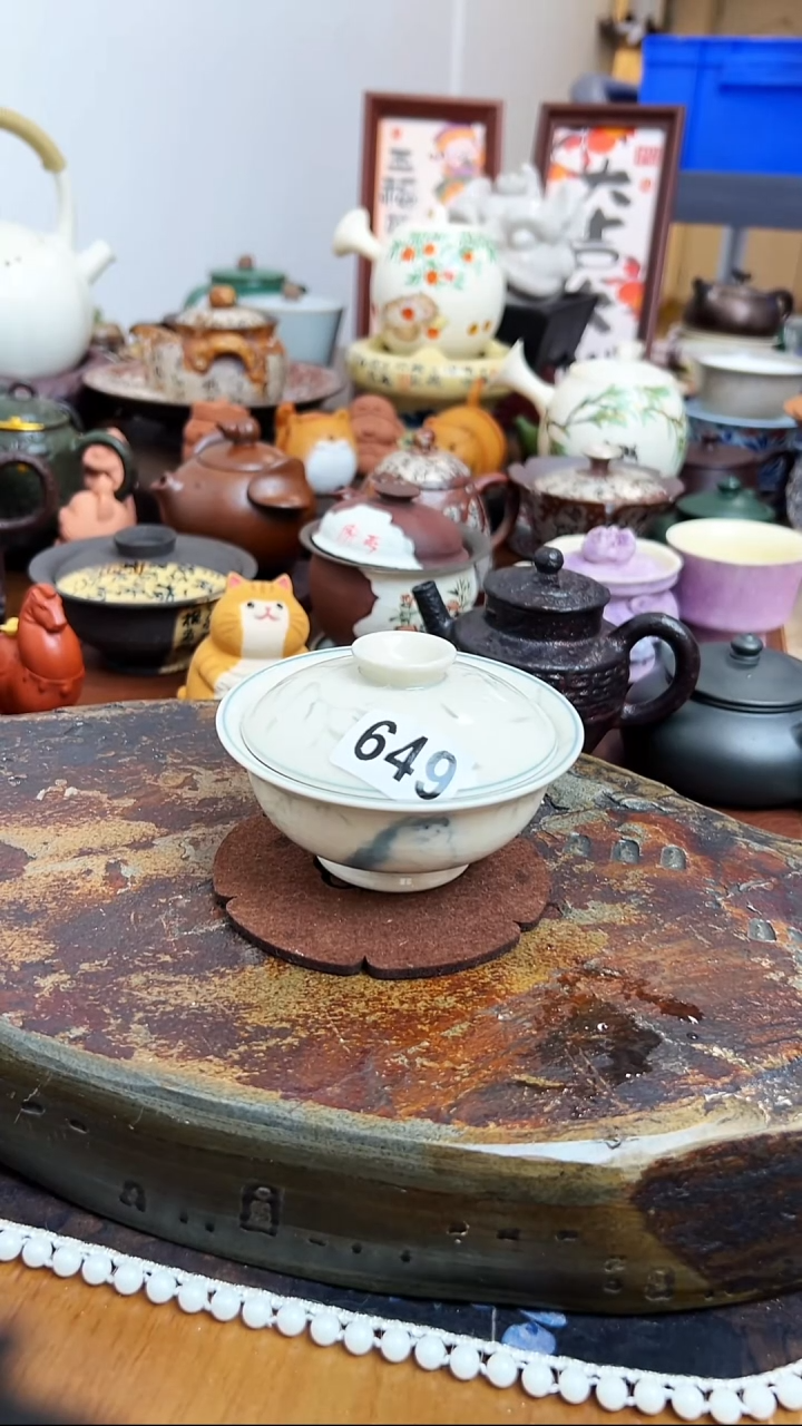   【茶瓷物语】微瑕手工盖碗649
