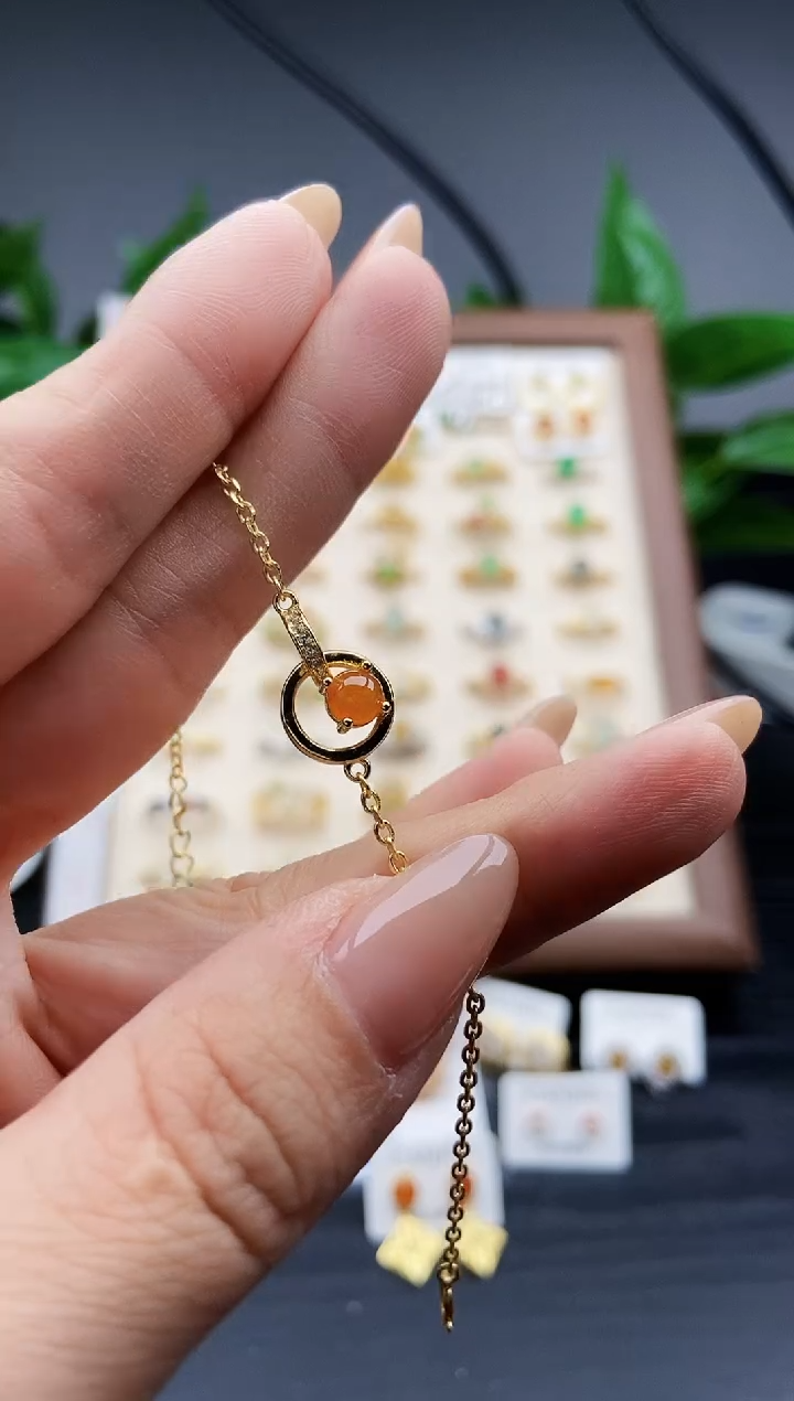 银S925镶嵌手链翡翠12