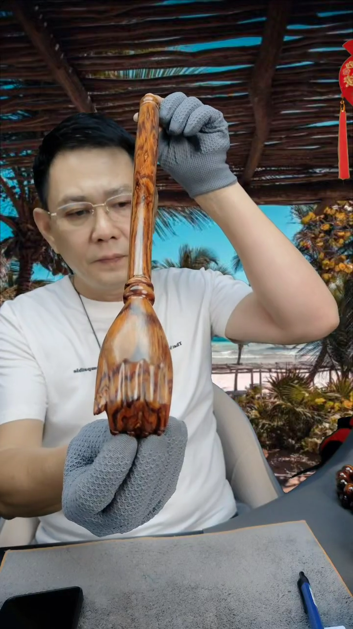 把件黄花梨/降香黄檀挑**来海黄野生中性料老人乐把件
