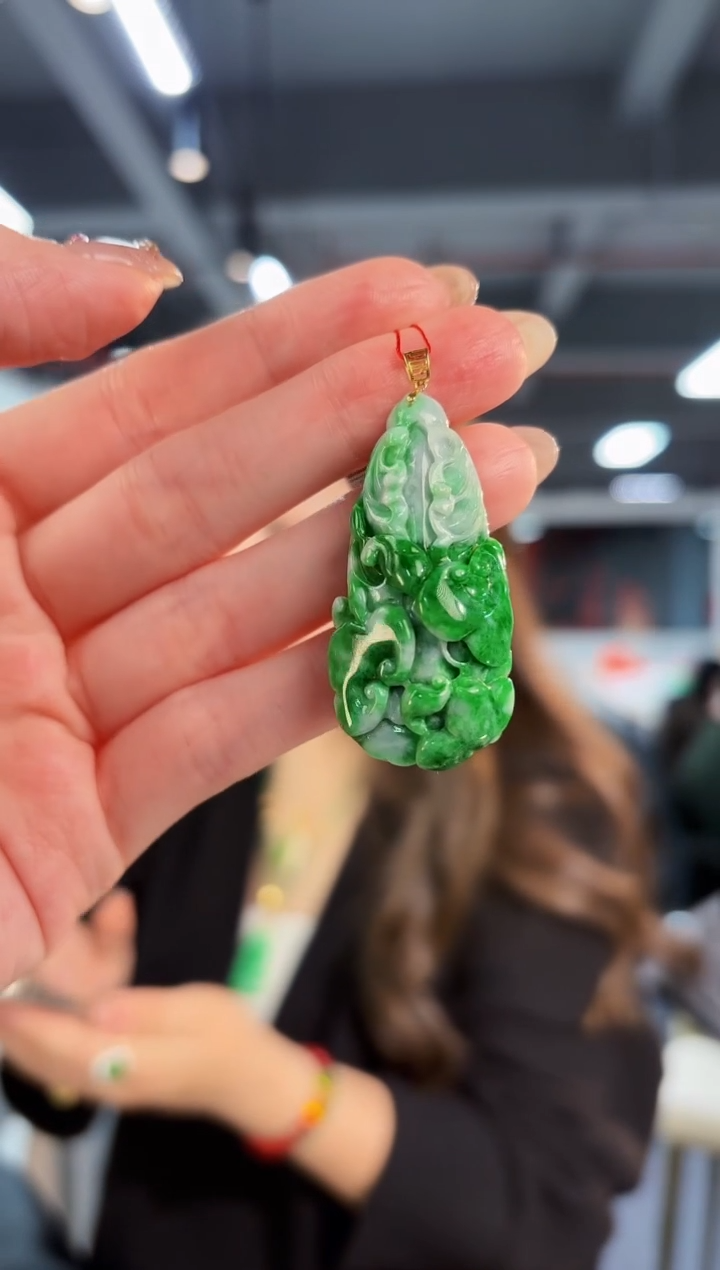 【闪购商品】翡翠颈饰18K金镶嵌缅料A货/支持复检/一件