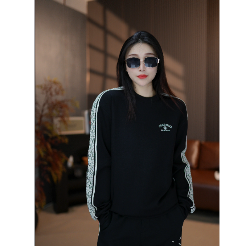 【麦森森专属】25秋季卫衣秋冬宽肩刺绣大牌套头百搭小蜜蜂高级长袖