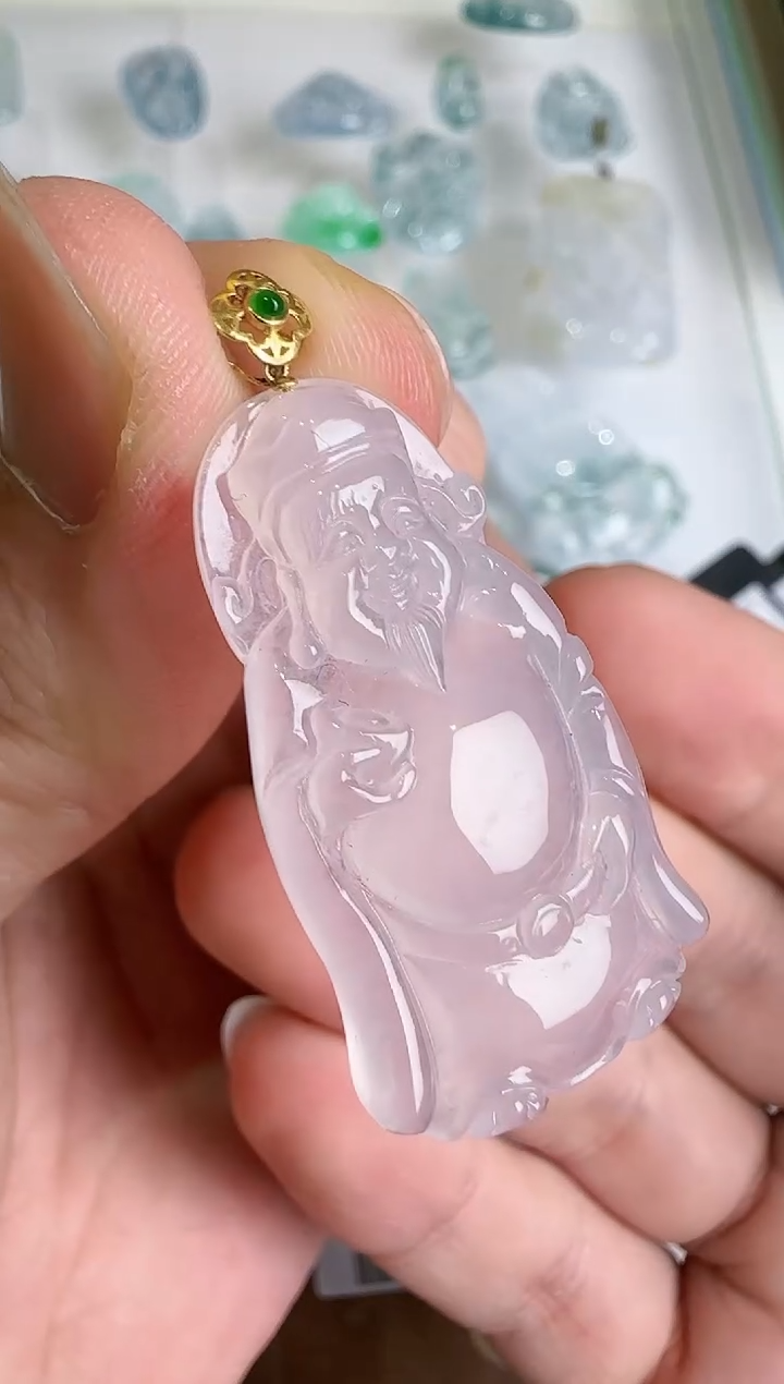 【闪购商品】翡翠吊坠(不含链)18K金镶嵌..