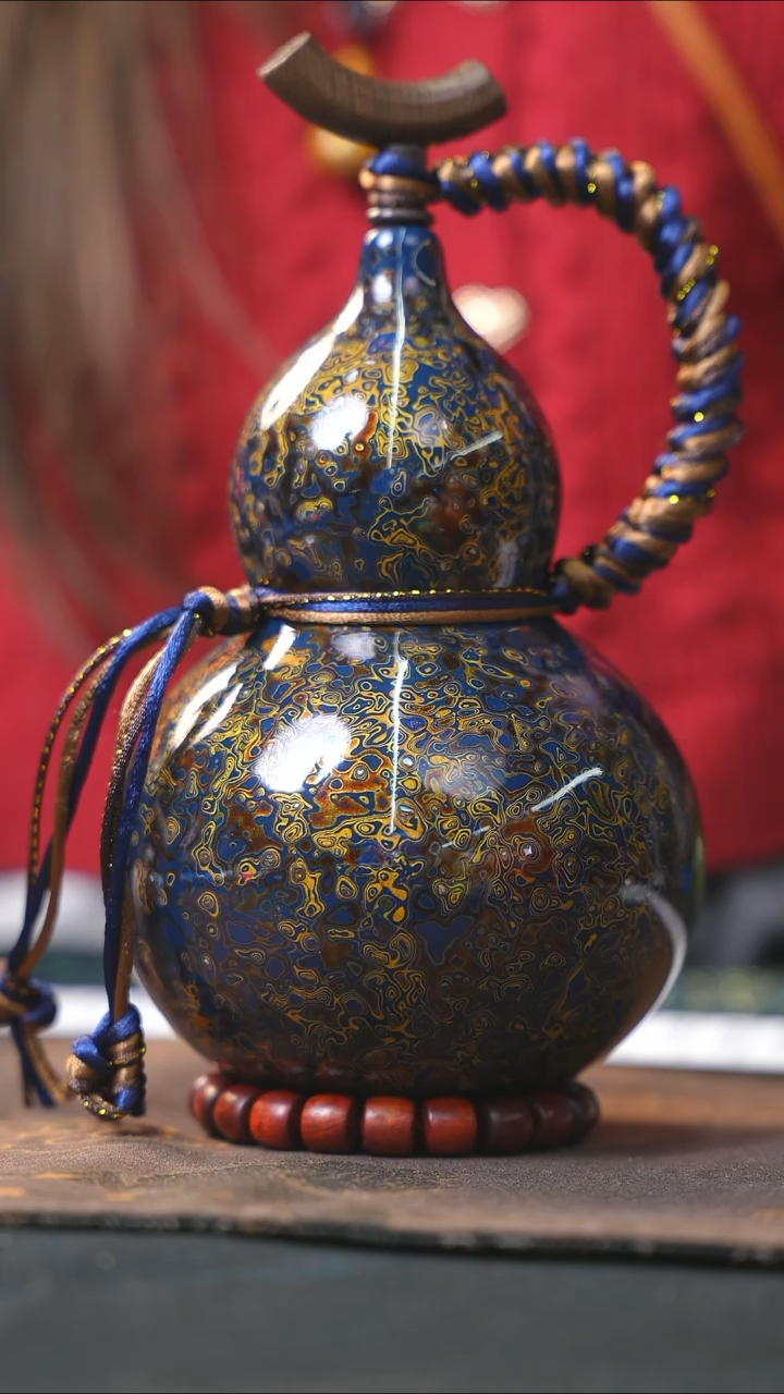 【闪购商品】WZ145漆艺酒葫芦不包手串及旋转底座