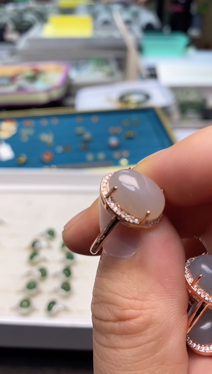 【闪购商品】和田玉戒指银S925镶嵌拍一发一