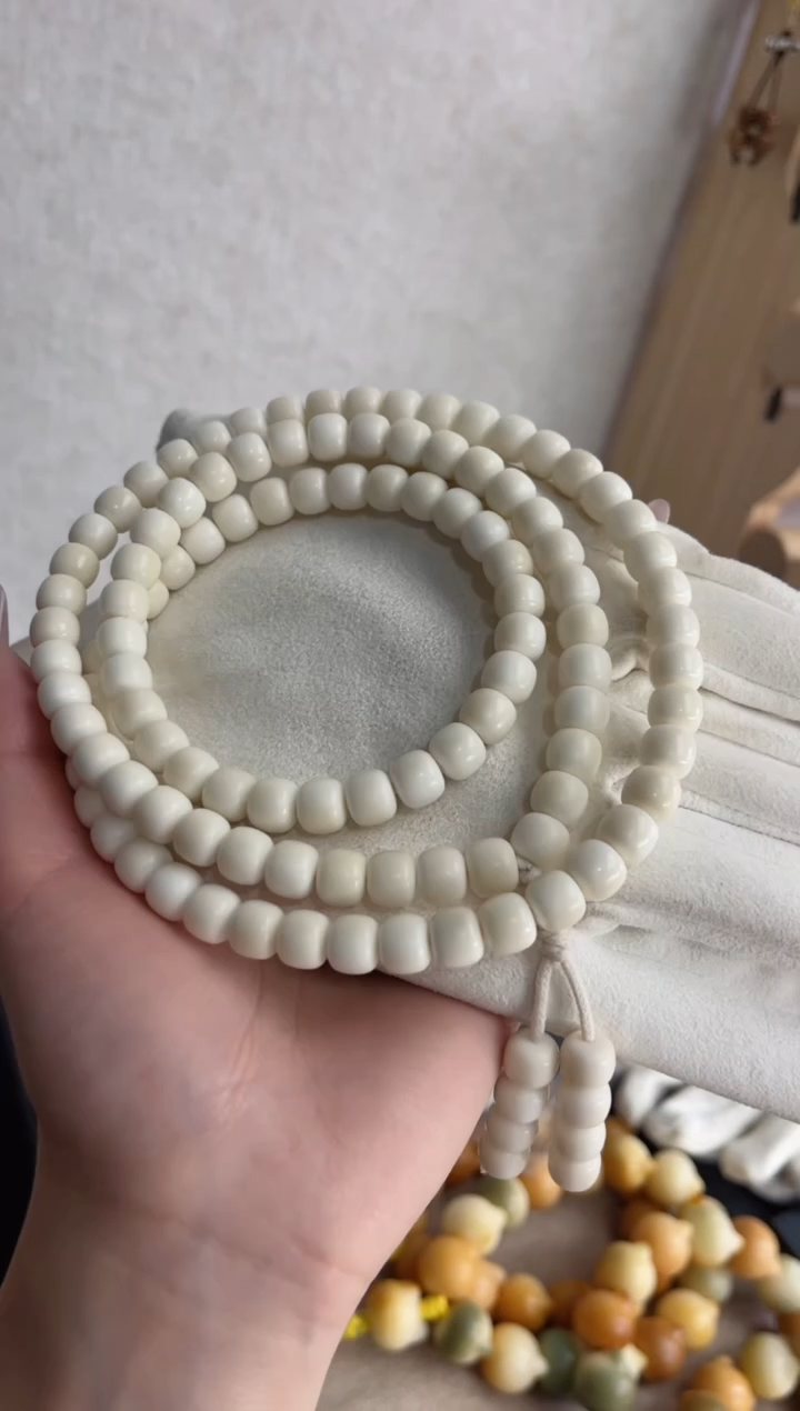 【闪购商品】菩提根/象牙果手串白玉菩提桶珠8*9mm念珠