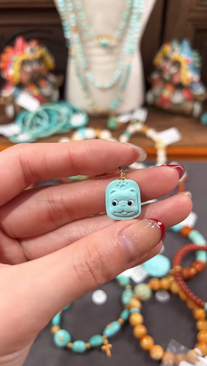 【闪购商品】绿松石提溜18K金镶嵌绿松石提溜