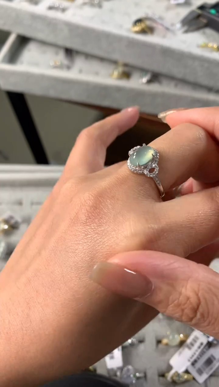 银S925镶嵌戒指翡翠26