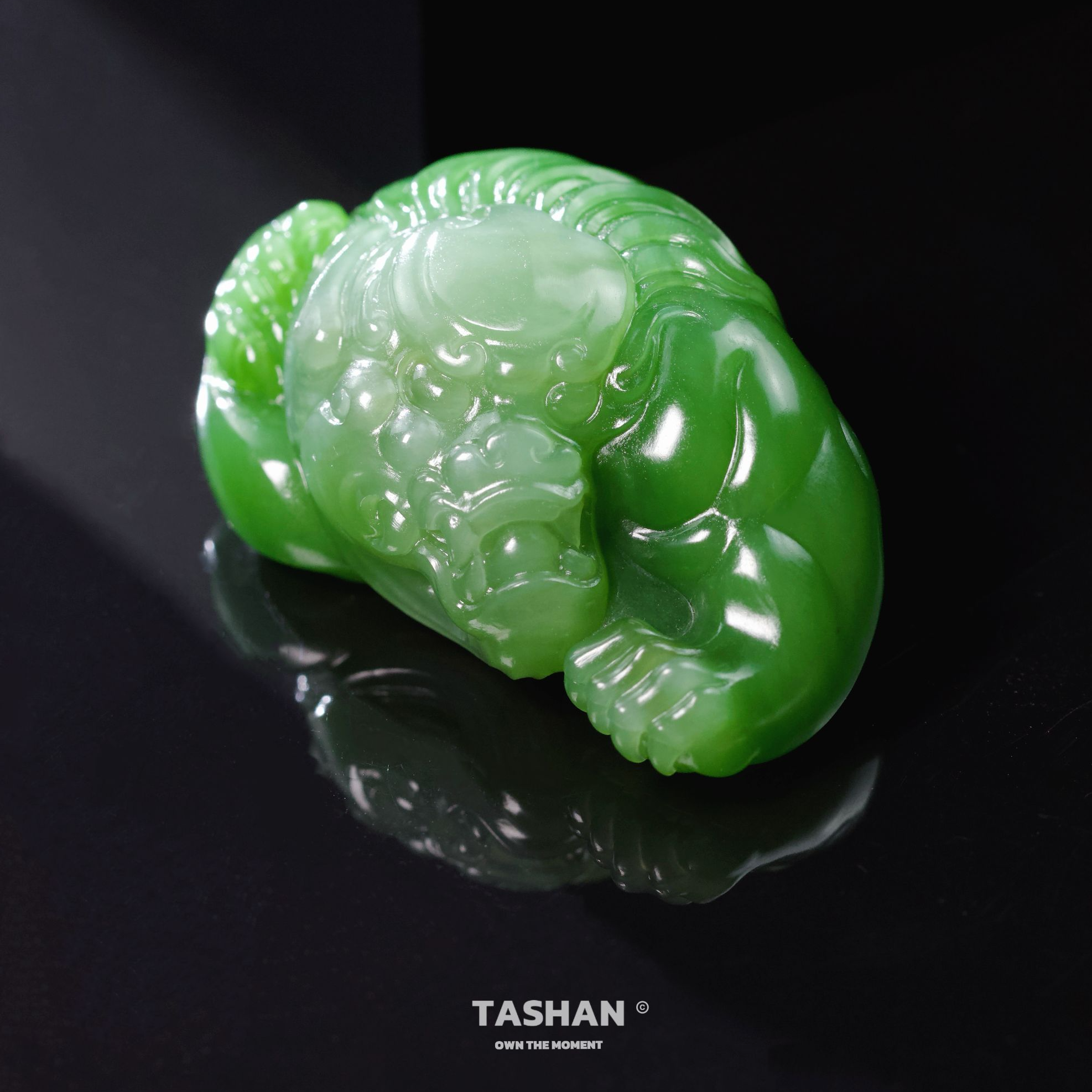 碧玉苹果绿貔貅把件