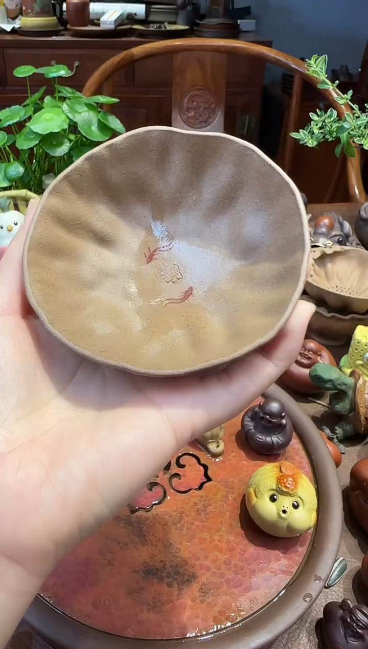 紫砂茶宠紫砂莲韵杯