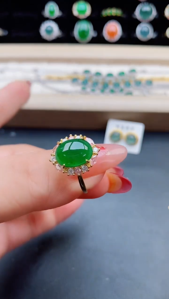 【闪购商品】翡翠戒指银S925镶嵌508505