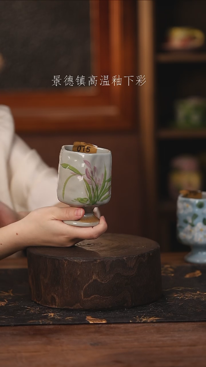 陶瓷景德镇高温釉下手绘陶瓷@L015@