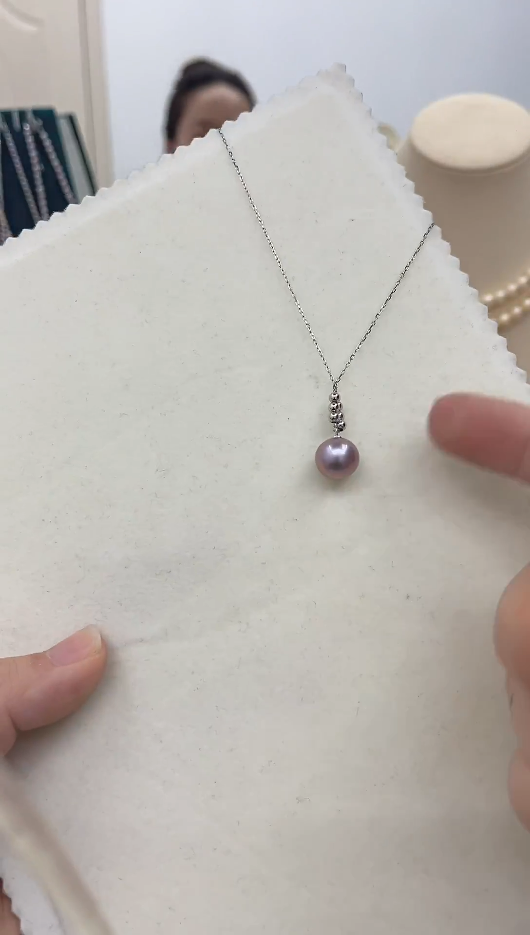 吊坠(赠链)银S925镶嵌淡水珍珠吊坠