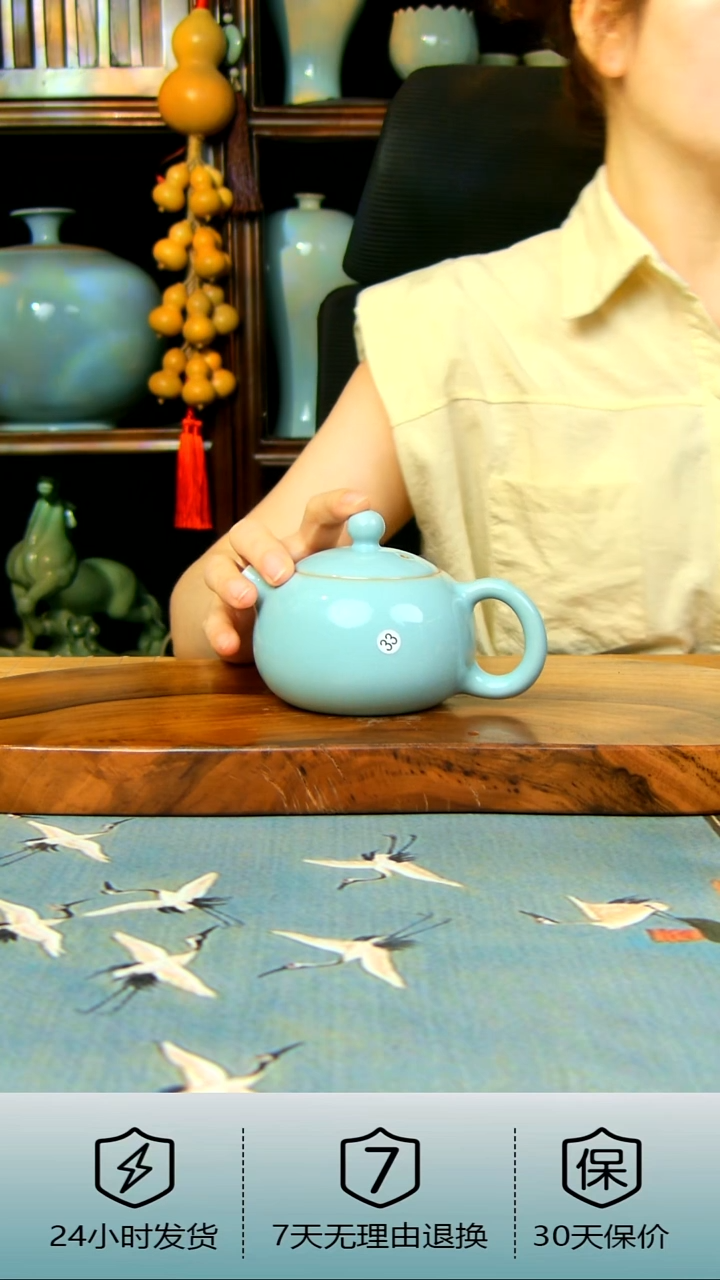 全手工天青色西施壶不完美199