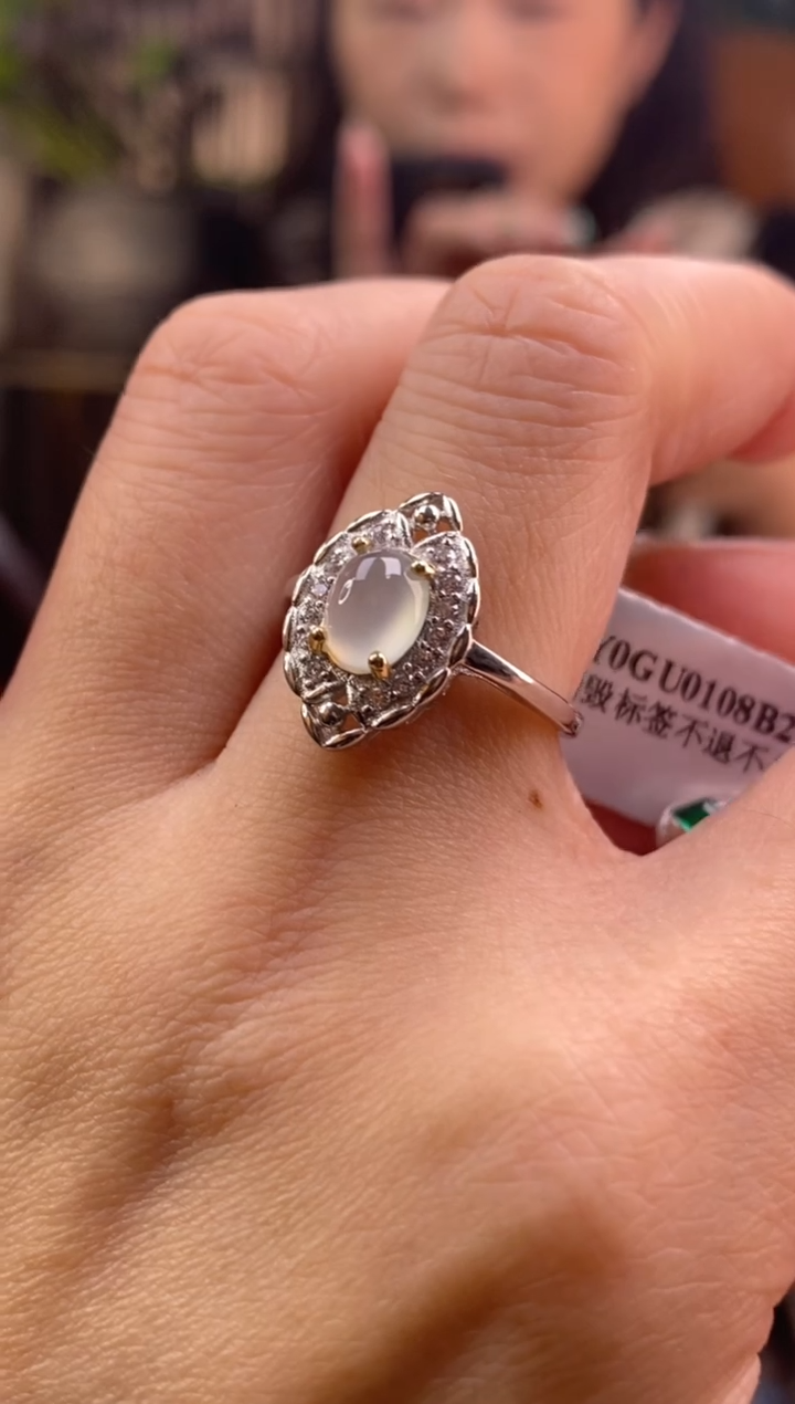 颈饰银S925镶嵌翡翠净货17127