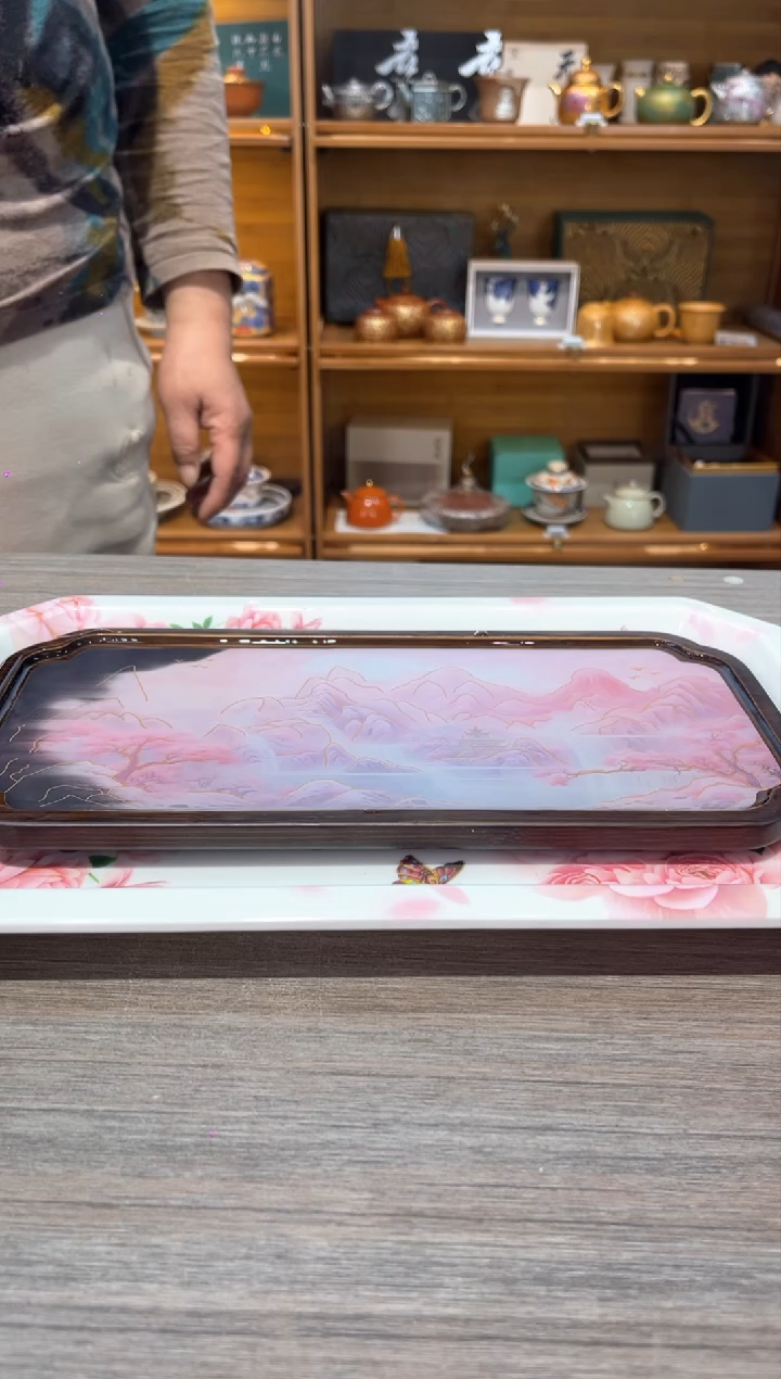 【闪购商品】方型粉山茶盘茶具