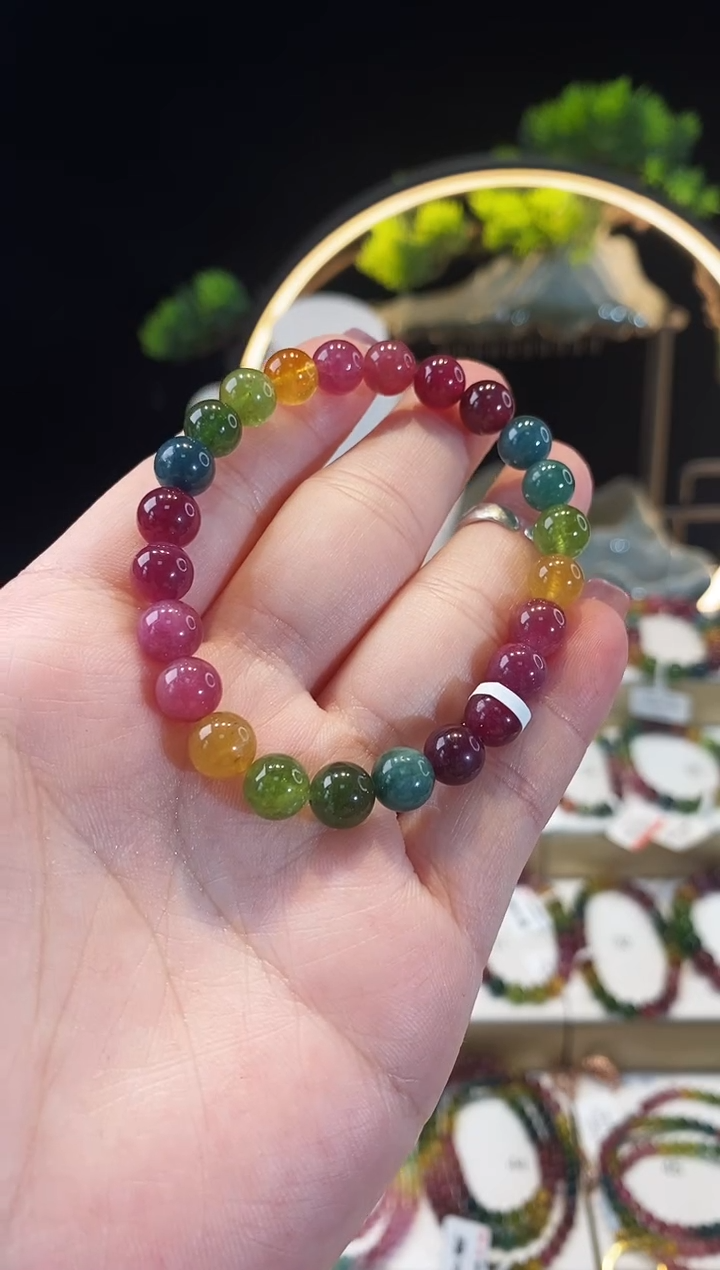 【闪购商品】碧玺手链未镶嵌G2473素圈颜色微差