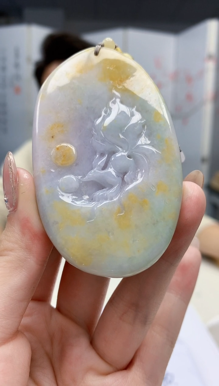 【闪购商品】定制翡翠未镶嵌1502jw-毛货挂件38