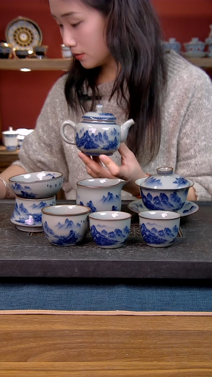 简装家用款7件套 老陶泥开片纹陶瓷茶具