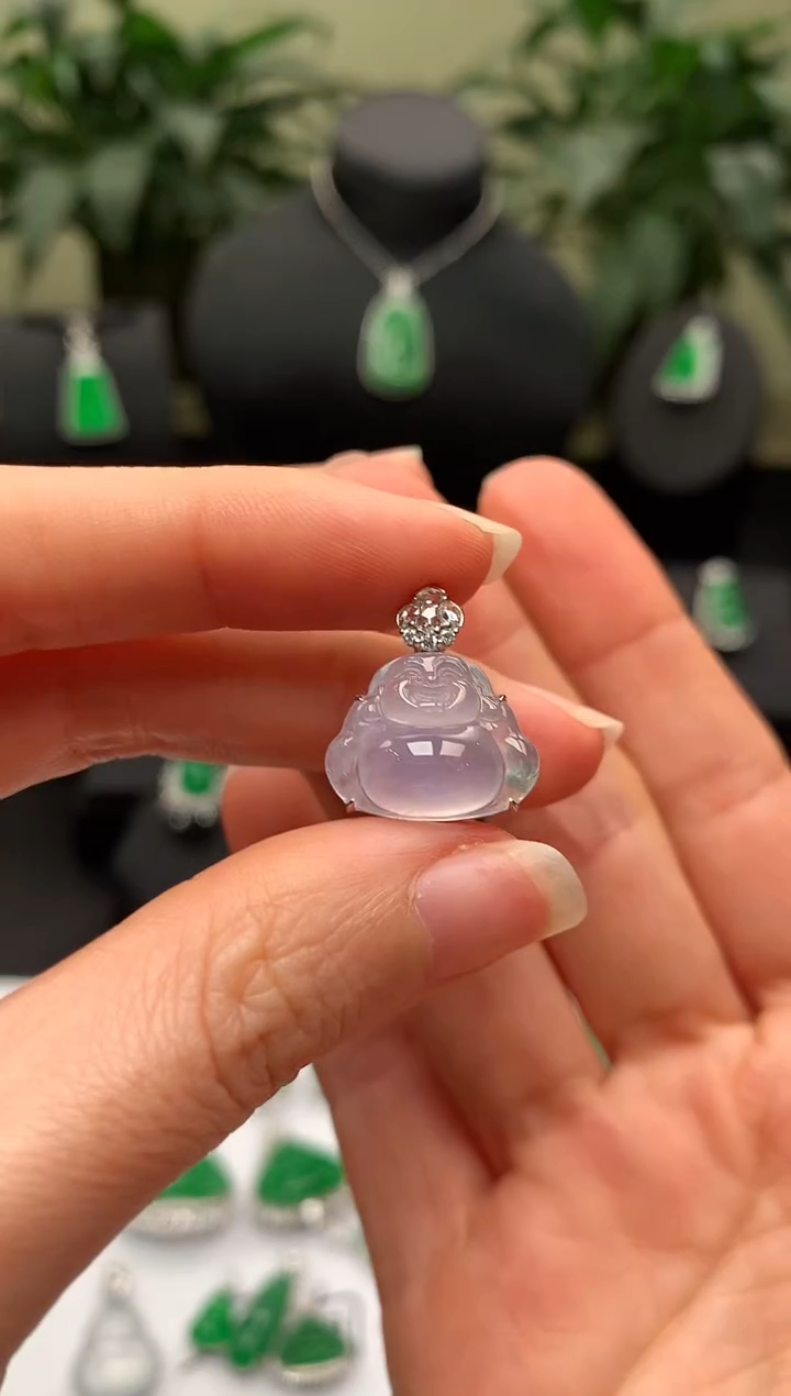【闪购商品】翡翠颈饰18K金镶嵌佛公