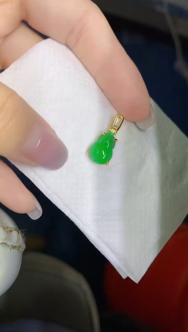 颈饰银S925镶嵌翡翠缅甸天然翡翠A货