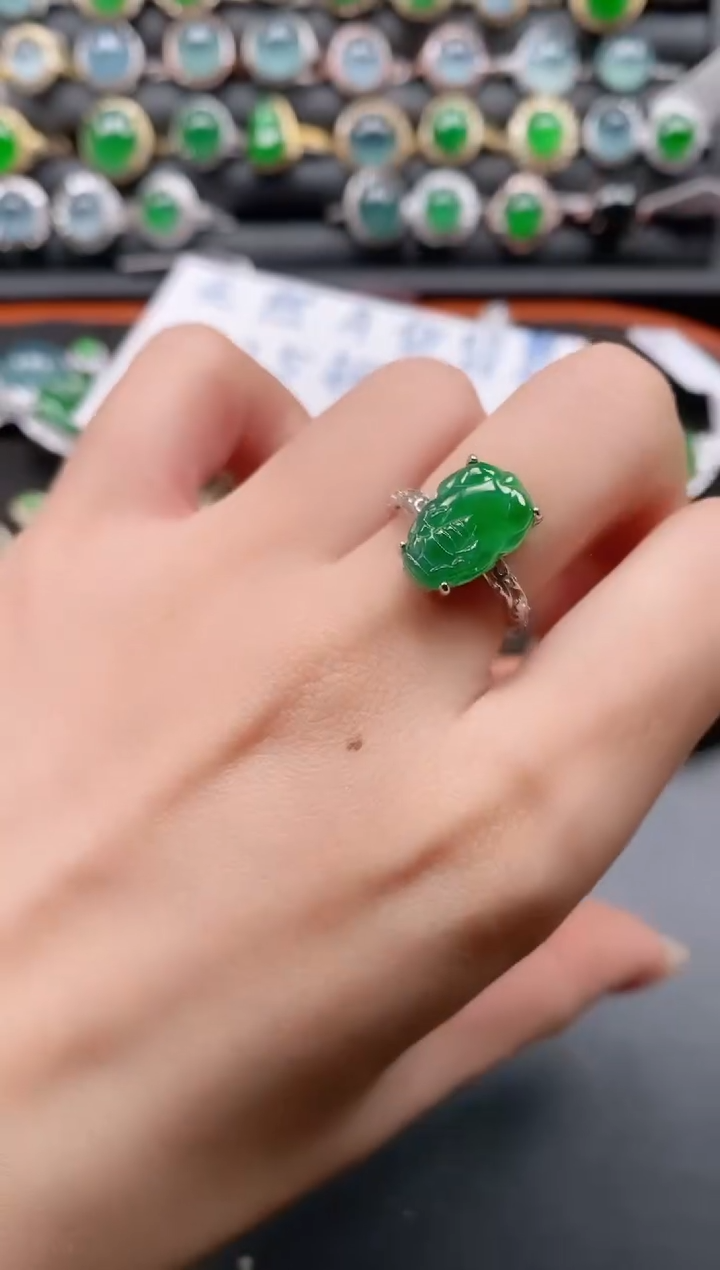 银S925镶嵌戒指翡翠111111