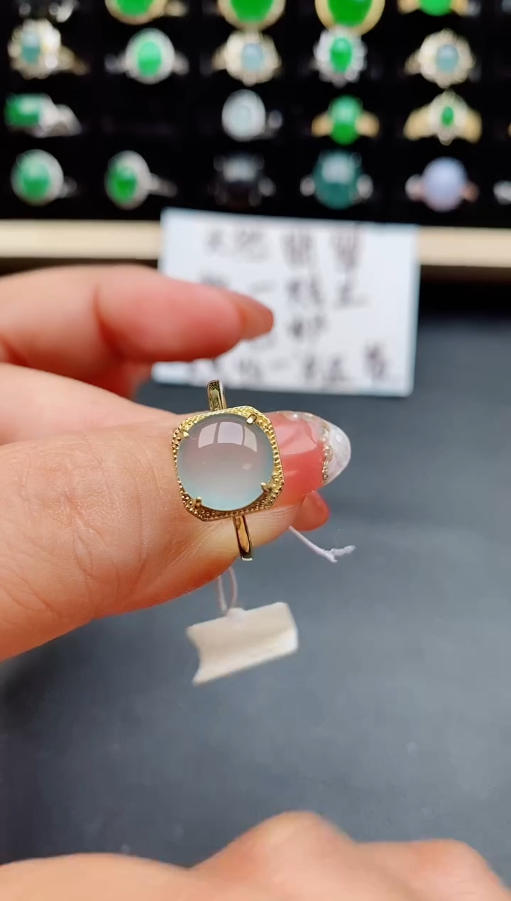 【闪购商品】翡翠戒指银S925镶嵌50800