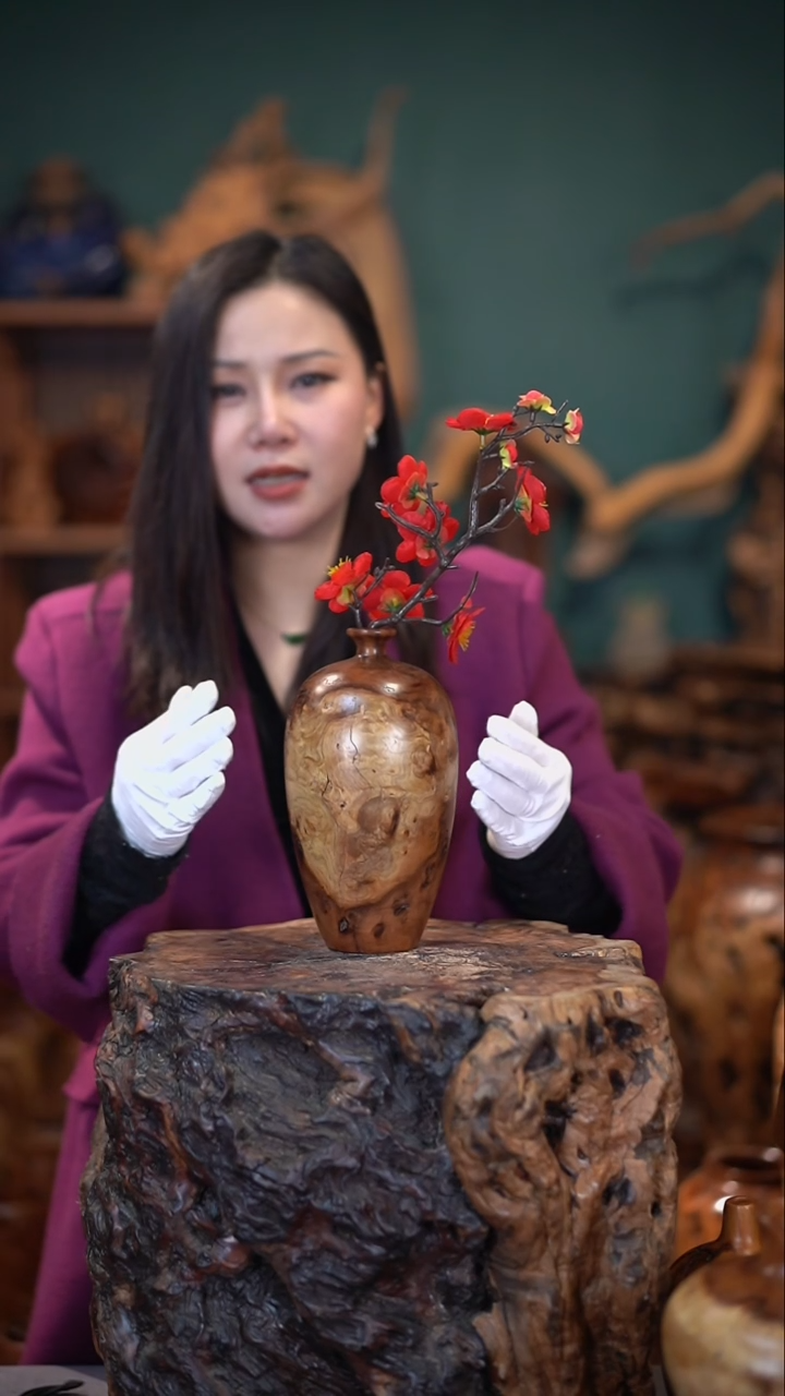 【闪购商品】枣木雷击枣木梅瓶