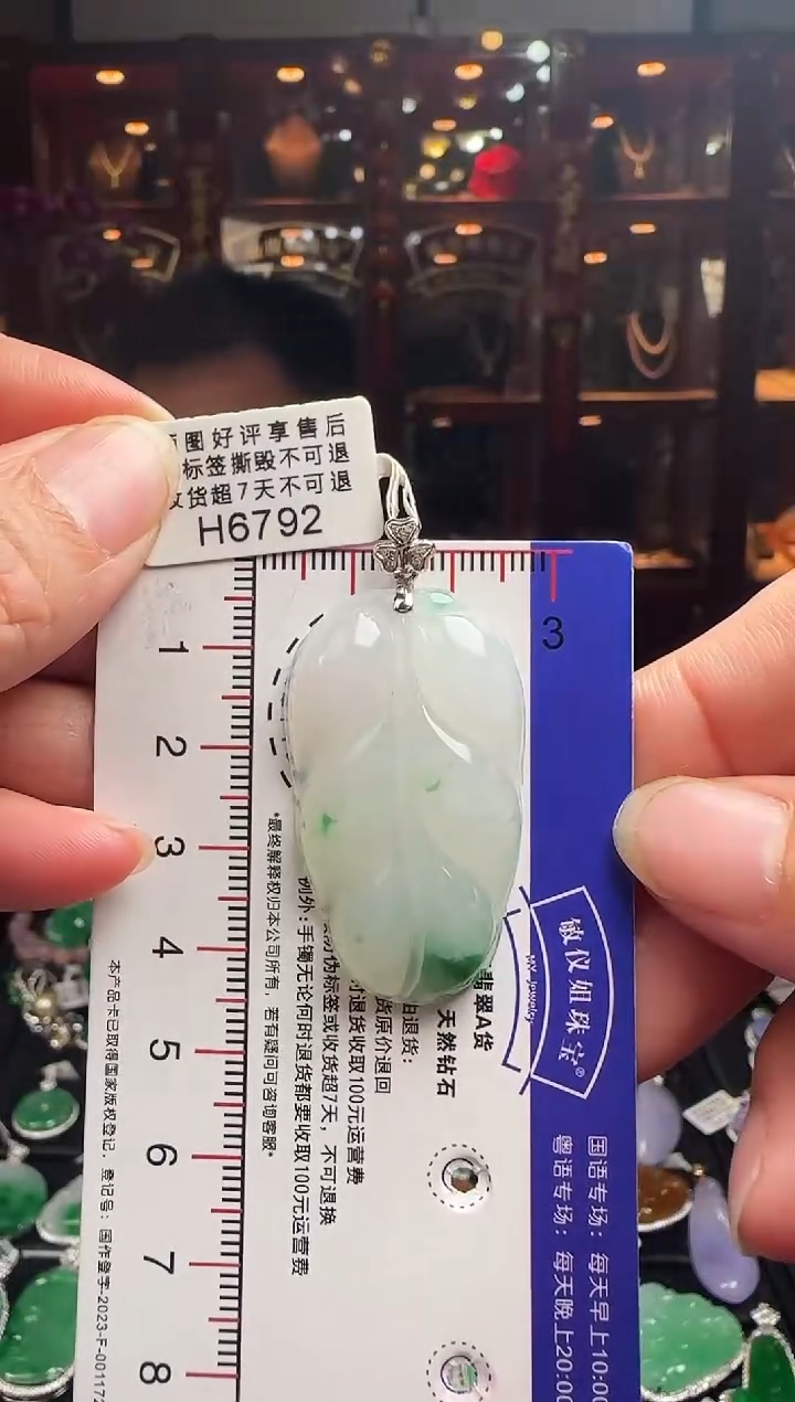 【闪购商品】翡翠颈饰18K金镶嵌H6792叶子