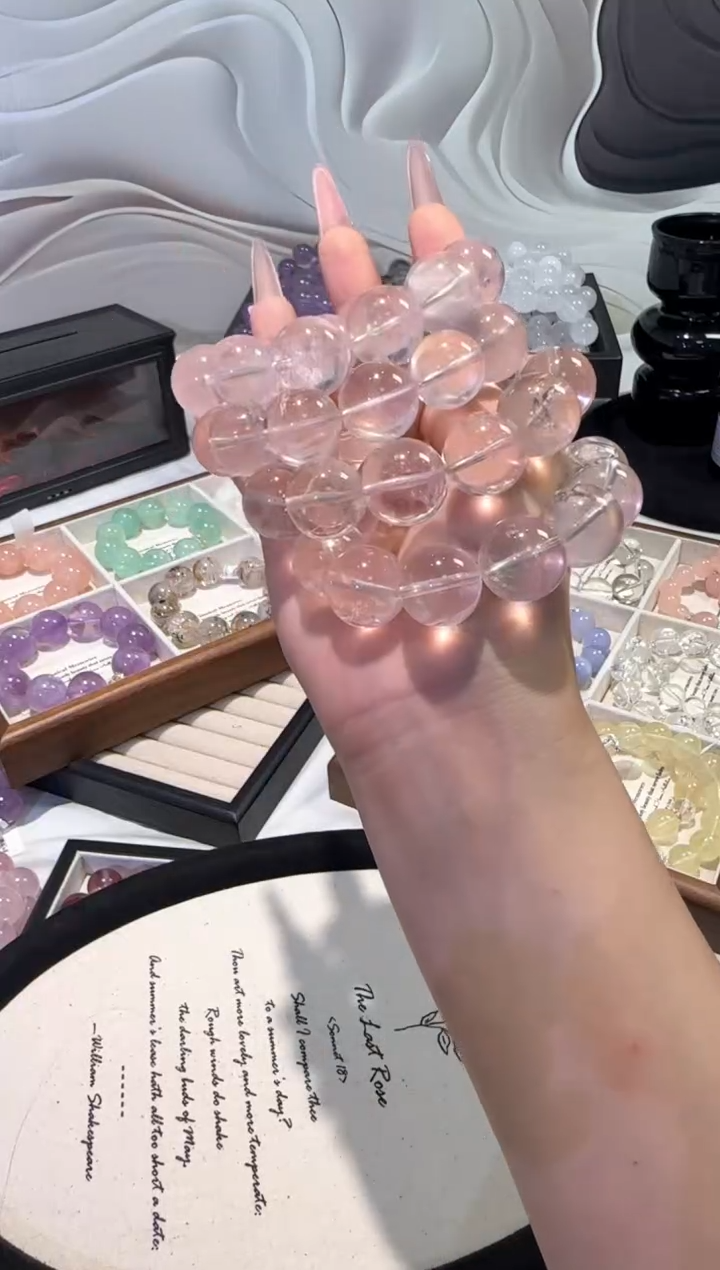 水晶手串未镶嵌【数量X2拍】星光粉