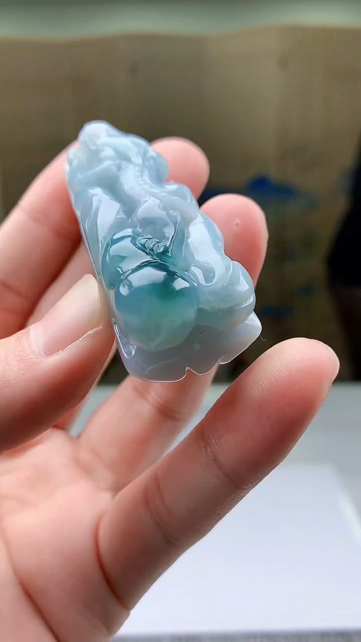 【闪购商品】定制翡翠未镶嵌5145bb-毛货挂件85