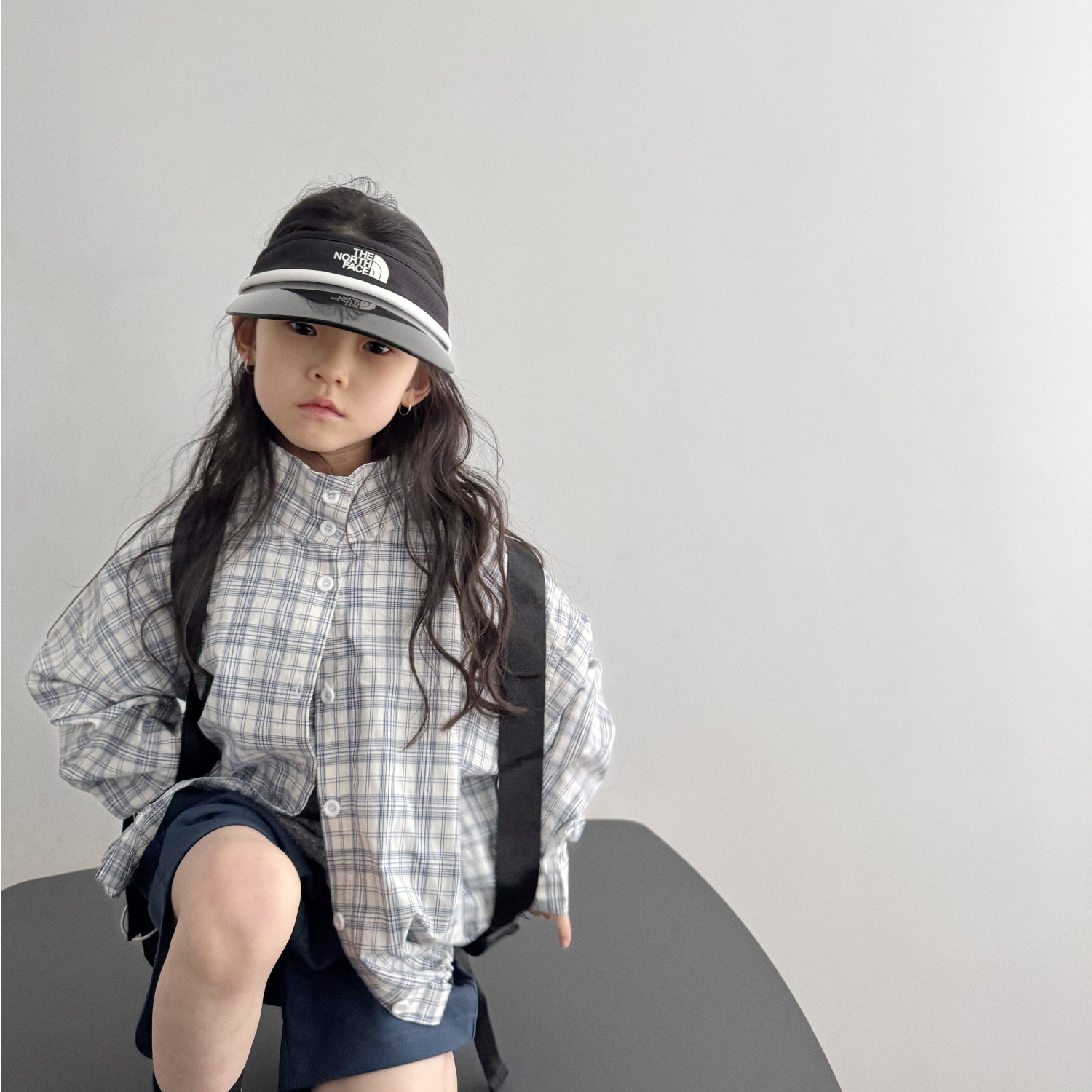 miniwhy亲子童装 | 高智少年感蓝格立领衬衫 可作外套 25春秋