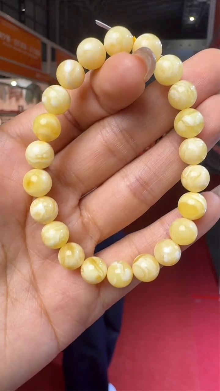 未镶嵌琥珀手链上海国际珠宝展假一罚十