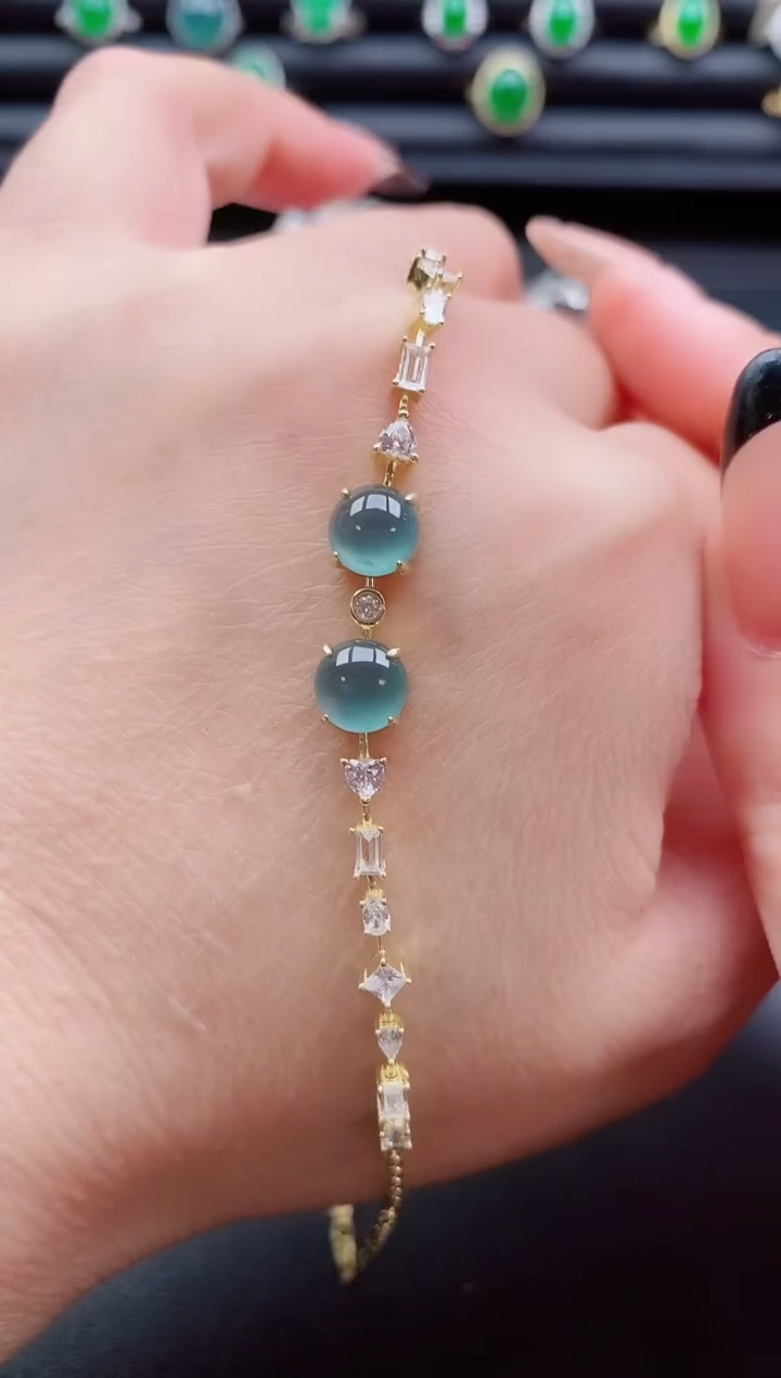 银S925镶嵌戒指翡翠1