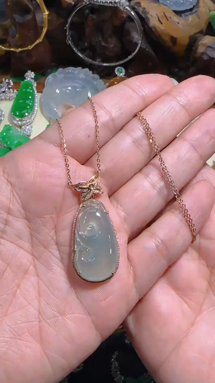 【闪购商品】翡翠套链18K金镶嵌套链