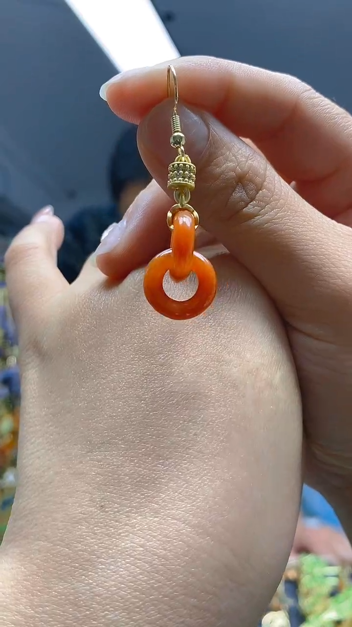 【闪购商品】翡翠耳饰合金398翡翠耳钩一个