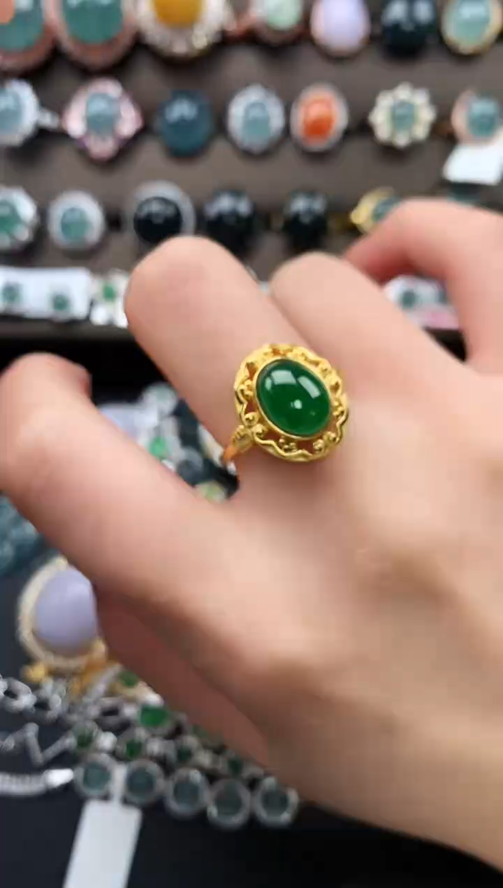 【闪购商品】翡翠戒指银S925镶嵌521412