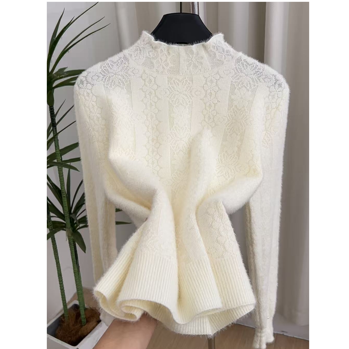 【不起球】貂绒保暖针织衫2025新款中领打底衫女时尚洋气上衣YX817