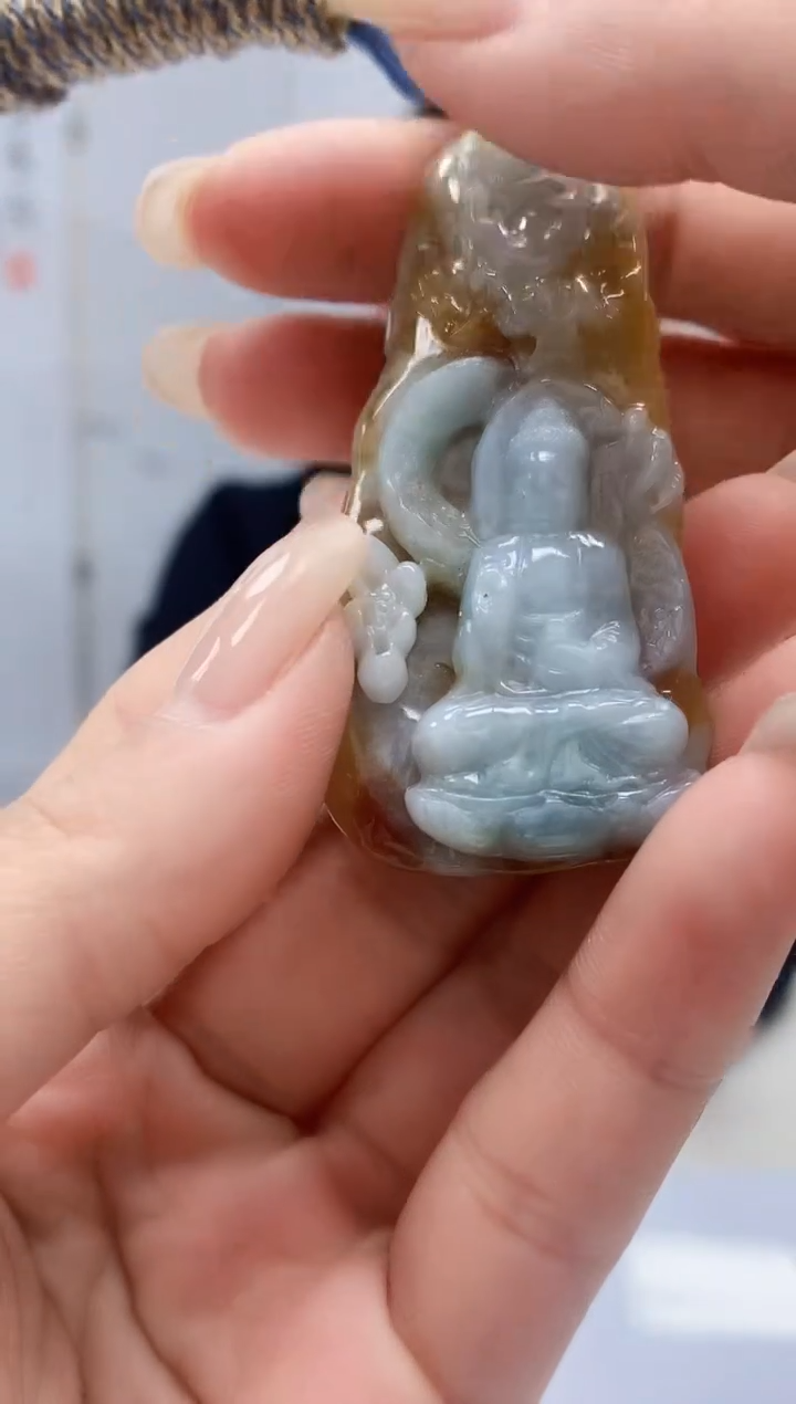 【闪购商品】定制翡翠未镶嵌4917lr-毛货挂件34