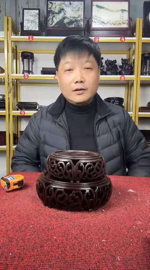 木非洲黑檀圆底座10/14CM//2个