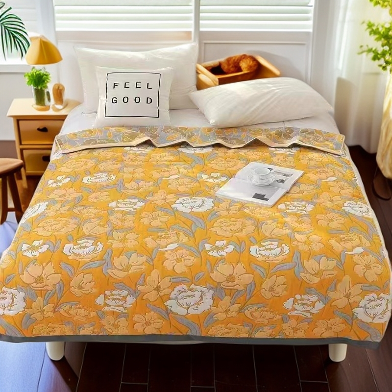 【送枕巾】纱布床盖盖毯家用被子床盖被子毛巾被午休毯床盖z