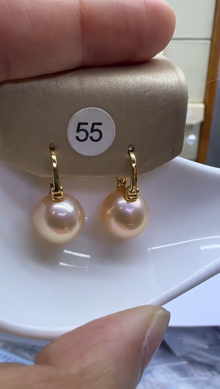 银S925镶嵌耳饰淡水珍珠55