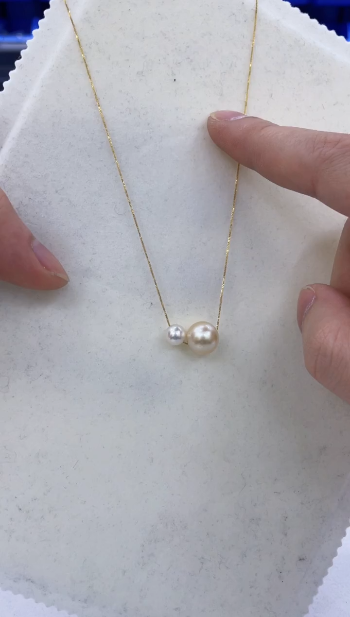 18K金镶嵌颈饰海水珍珠  